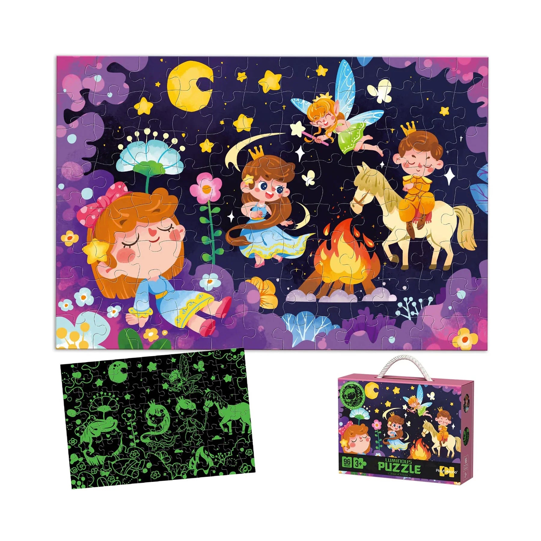 KTX-264915 Glow in the Dark 96-Piece Jigsaw Puzzle for Kids - Unique Educational Luminous Toy