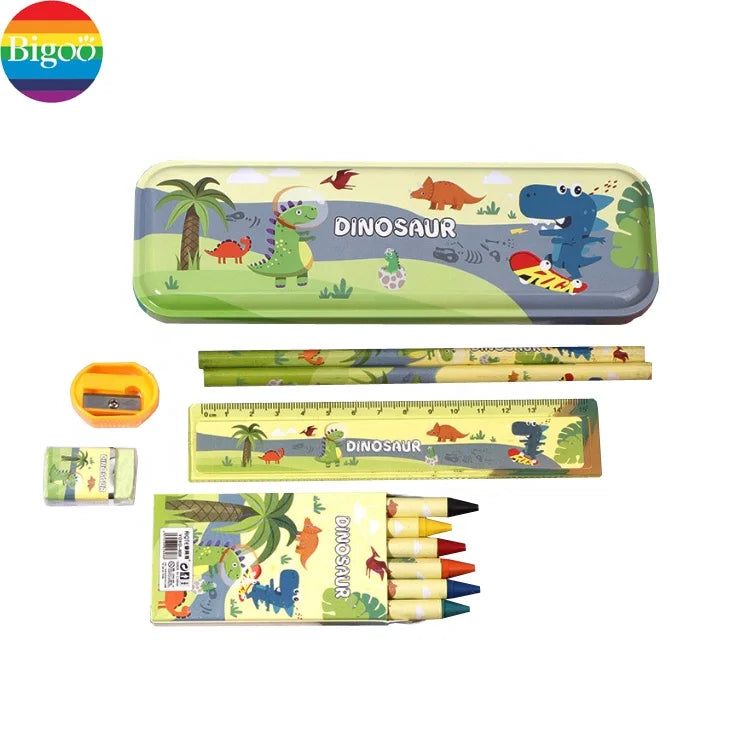 KTX-551379 12-piece Customised School Supplies Set with Pencil Case, Ruler, Eraser and Crayon for Kids