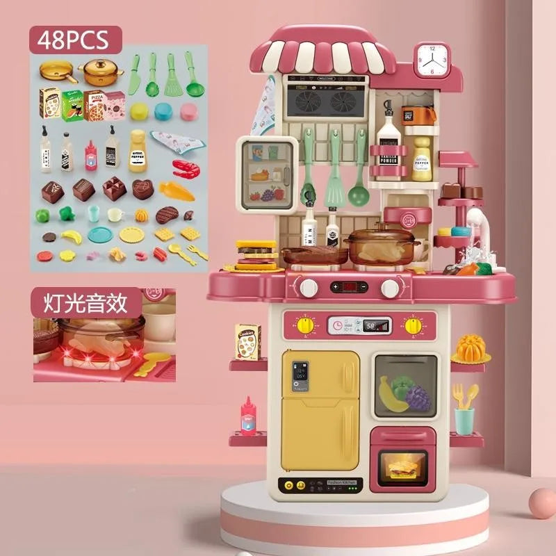 KTX-345107 48-Piece Realistic Kitchen Play Set with Lights and Sounds for Kids Ages 5 and Up