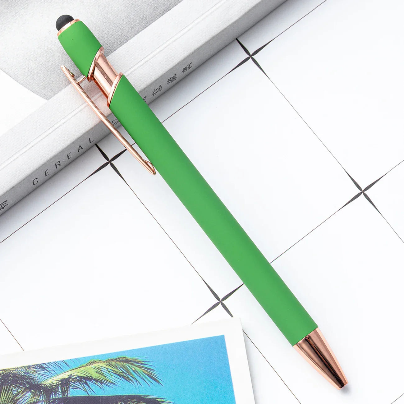 KTX-684755 Rose Gold Soft Touch Ballpoint Stylus Pen with Touch Screen Compatibility