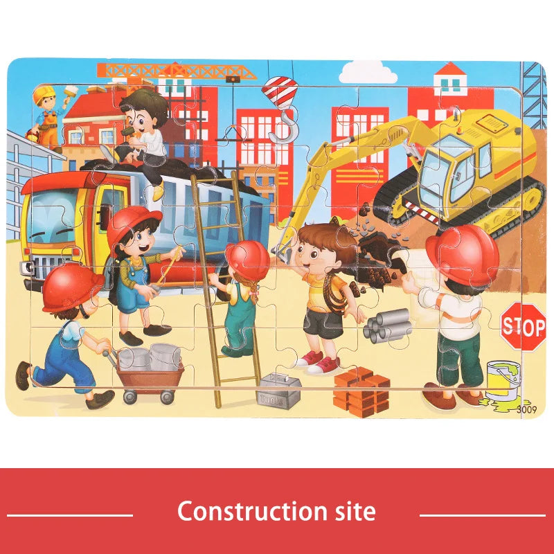 KTX-709779 30-Piece Wooden Jigsaw Puzzle for Toddlers - Educational Montessori Animal Game for Kids