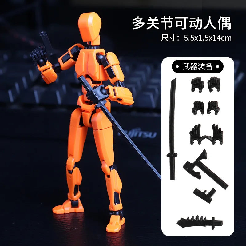 KTX-551379 Movable 3D Dummy Robot Anime Action Figure - PVC Multifunctional Fidget Toy for Kids with Autism