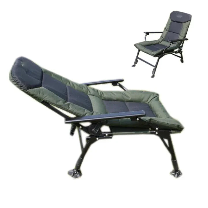 KTX-322899 Folding Fishing Chair with Metal Iron Frame and Solid Wood Seat for Outdoor Camping and Garden Use