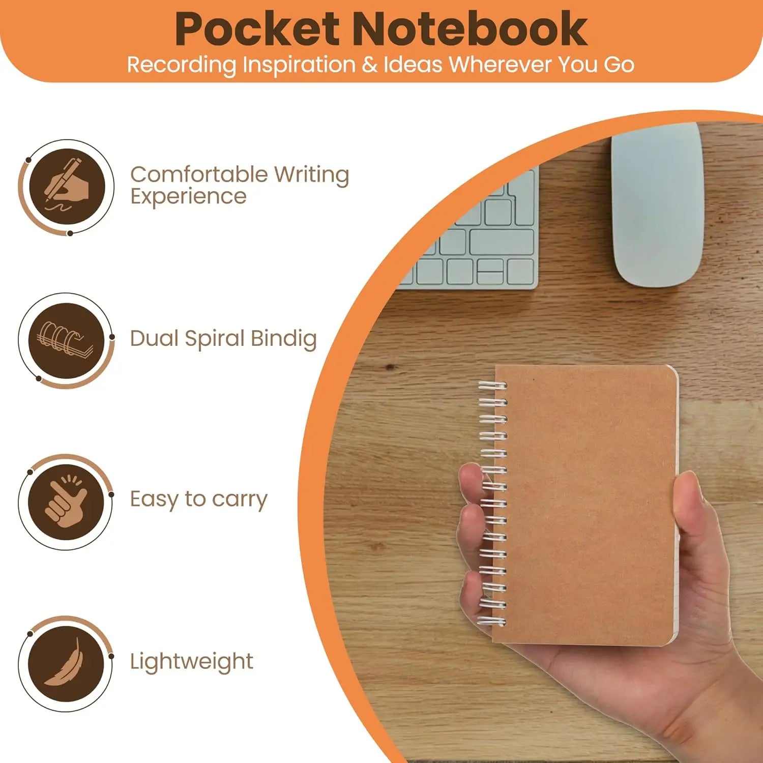 KTX-768403 Small Pocket Notebooks 5 Pack with 180 Ruled Pages for Writing, Drawing, and Note Taking