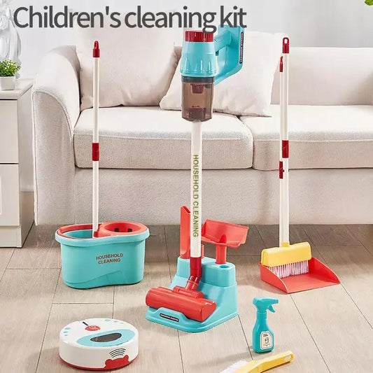 KTX-114579 Kids Detachable Cleaning Toy Set with Multicolor Vacuum Cleaner for Role Play and Housekeeping Fun