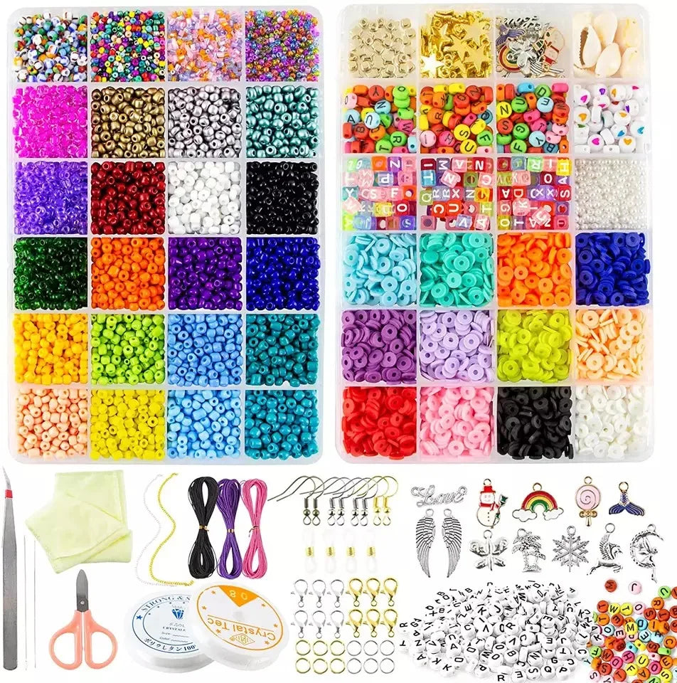 KTX-754131 DIY Jewelry Making Kit with Mixed Clay and Letter Beads for Creative Projects