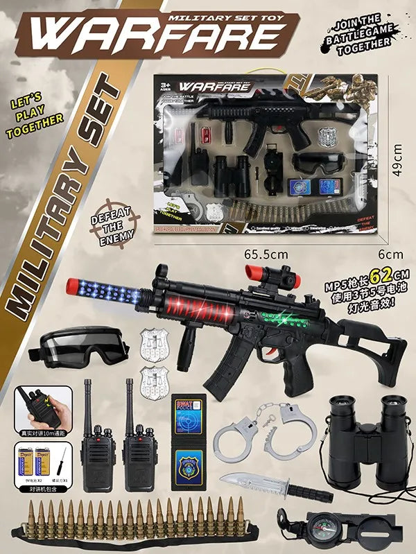 KTX-079507 Police Role Play Accessories Set for Kids - Soft Bullets & Plastic Knife, Ages 5+