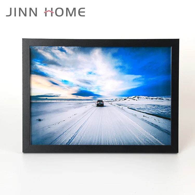 KTX-947795 A4 Size Black MDF Photo Frame for Wall Hanging and Freestanding Display