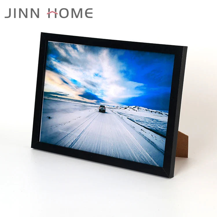 KTX-947795 A4 Size Black MDF Photo Frame for Wall Hanging and Freestanding Display