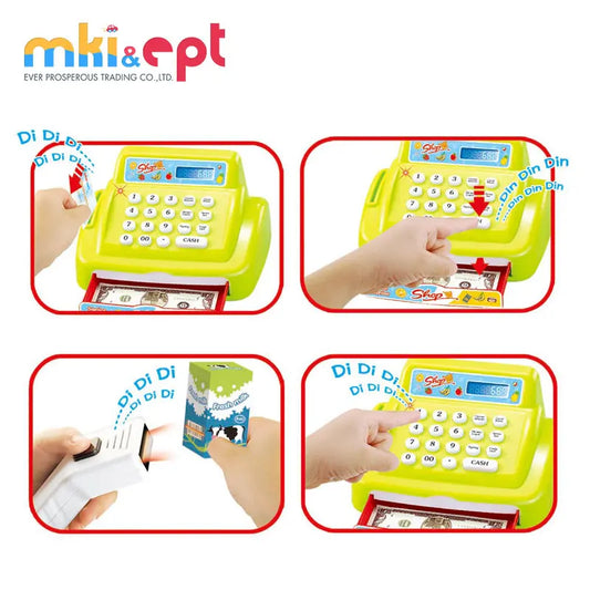 KTX-704403 Educational Battery Operated Cash Register Toy with Microphone for Kids Ages 2-7