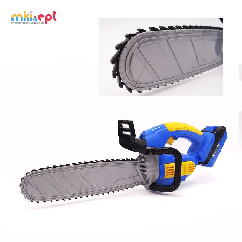KTX-556371 Kids Electronic Chainsaw Mechanic Toy Set - Realistic Gardening Tools for Ages 2-7, Safe Plastic Design