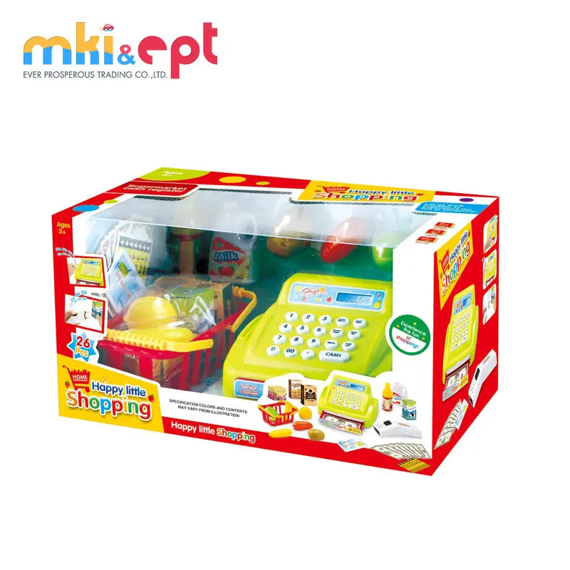 KTX-704403 Educational Battery Operated Cash Register Toy with Microphone for Kids Ages 2-7