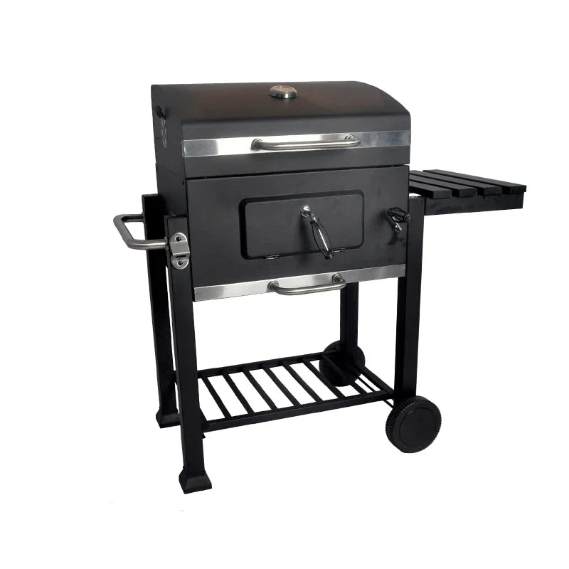 KTX-334739 Charcoal BBQ Grill Trolley with Side Table in Multiple Sizes