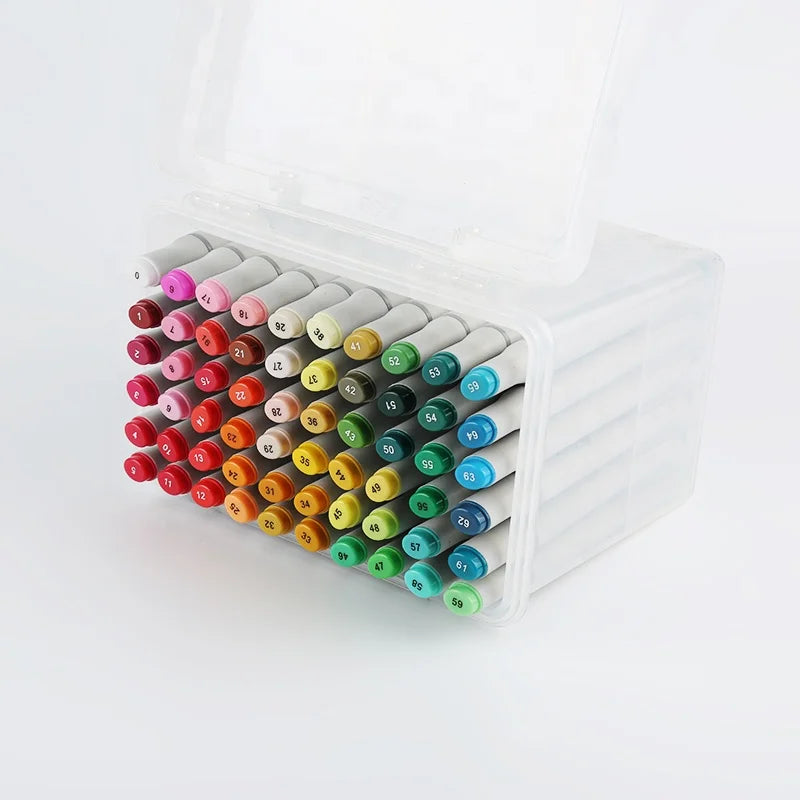 KTX-706323 168-Colour Dual-Head Alcohol-Based Art Markers for Creative Drawing and Illustration