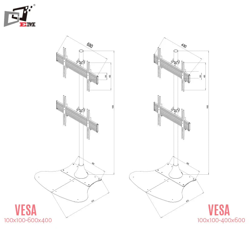 KTX-534803 Universal Metal TV Bracket with Vertical Sliding Mount for 32-65 Inch Screens, VESA Compatible