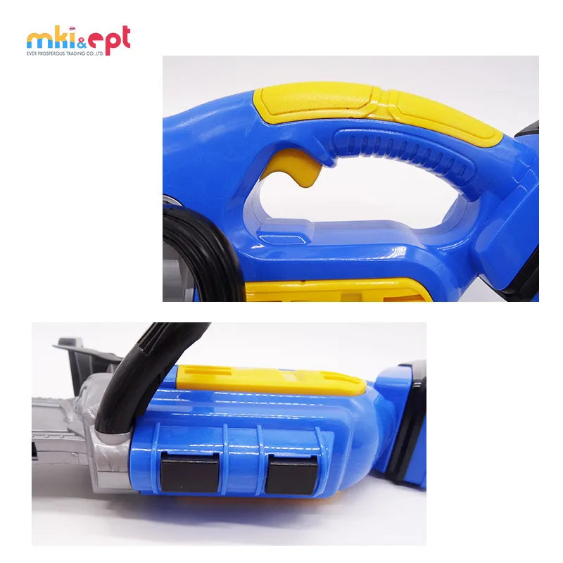 KTX-556371 Kids Electronic Chainsaw Mechanic Toy Set - Realistic Gardening Tools for Ages 2-7, Safe Plastic Design