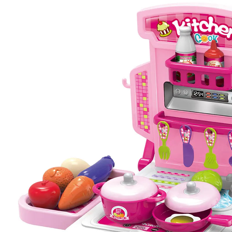 KTX-096467 Kids Pretend Play Cooking Kitchen Set Toy for Ages 2-7, Includes Cooking Accessories, Plastic Materials, Colorful Design