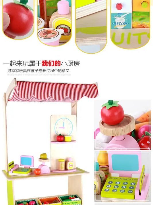 KTX-094099 Wooden Military Mini Market Play Set for Kids - Role Play Toy WST001