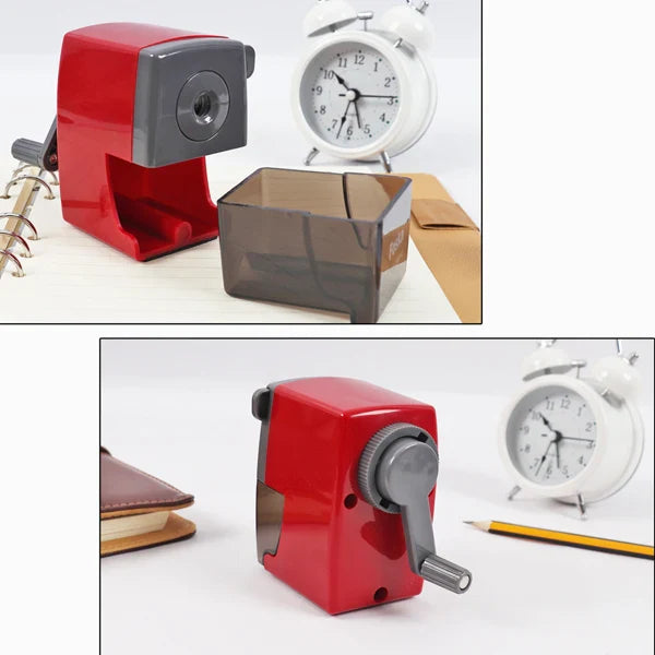 KTX-264531 Metal and Plastic Manual Desk Pencil Sharpener for Office, Home, and School