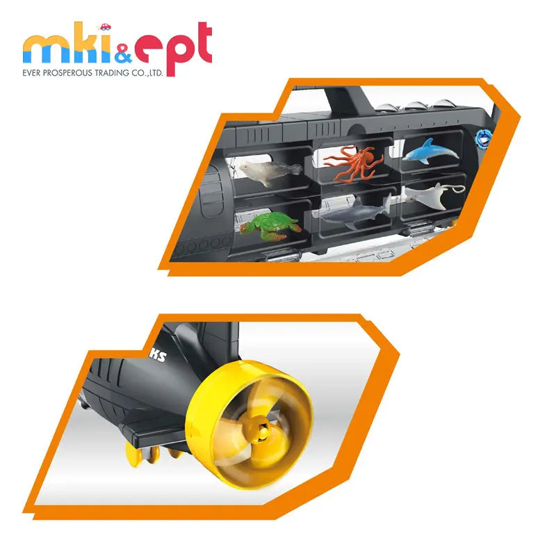 KTX-835475 High-Speed Remote Control Submarine Toy for Kids - Battery-Powered Diving Model