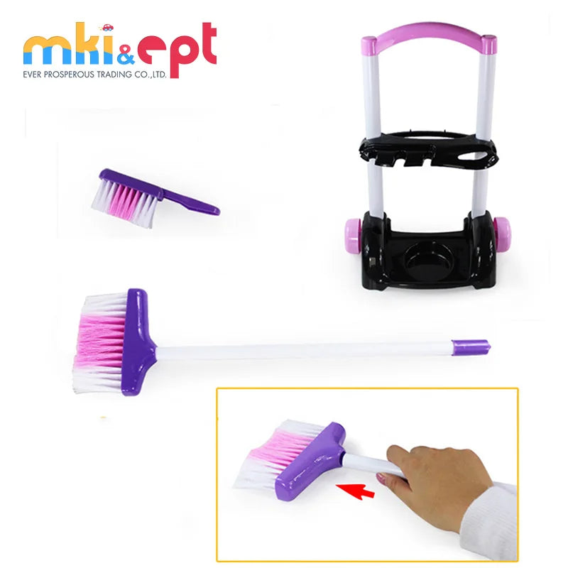 KTX-425299 Kids Cleaning Cart Toy - Pretend Play Trolley Set for Ages 2-7