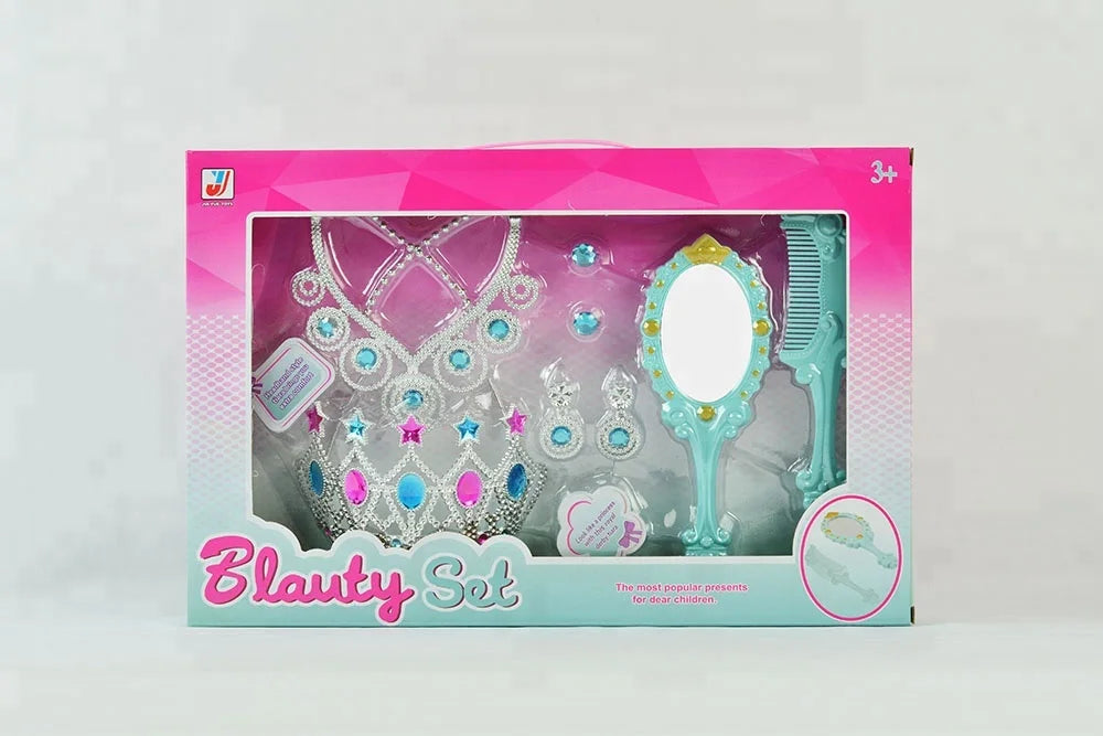 KTX-785747 Customizable Princess Dress-Up Beauty Makeup Set for Kids with Jewelry and Accessories