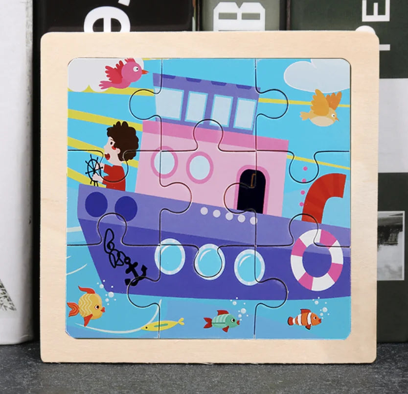 KTX-777619 Wooden Animal Puzzle Toy for Toddlers Age 1-3 - Educational and Interactive Learning Game