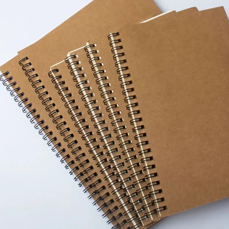 KTX-210195 Customisable A4/A5 Spiral Bound Hardcover Journal with Kraft Paper for School and Business Use