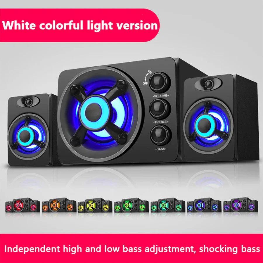 KTX-761363 RGB Colourful LED Desktop Gaming Speaker with Subwoofer