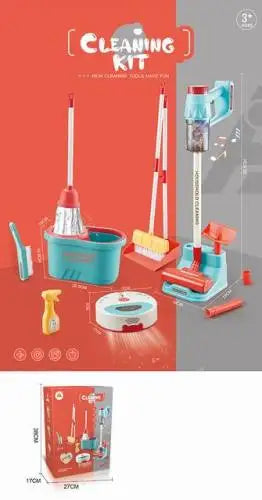 KTX-114579 Kids Detachable Cleaning Toy Set with Multicolor Vacuum Cleaner for Role Play and Housekeeping Fun
