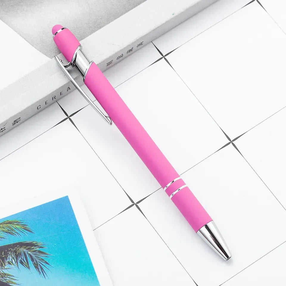 KTX-585299 Multifunctional Metal Ball Stylus Soft Touch Screen Pen 2 in 1 with Custom Logo Options