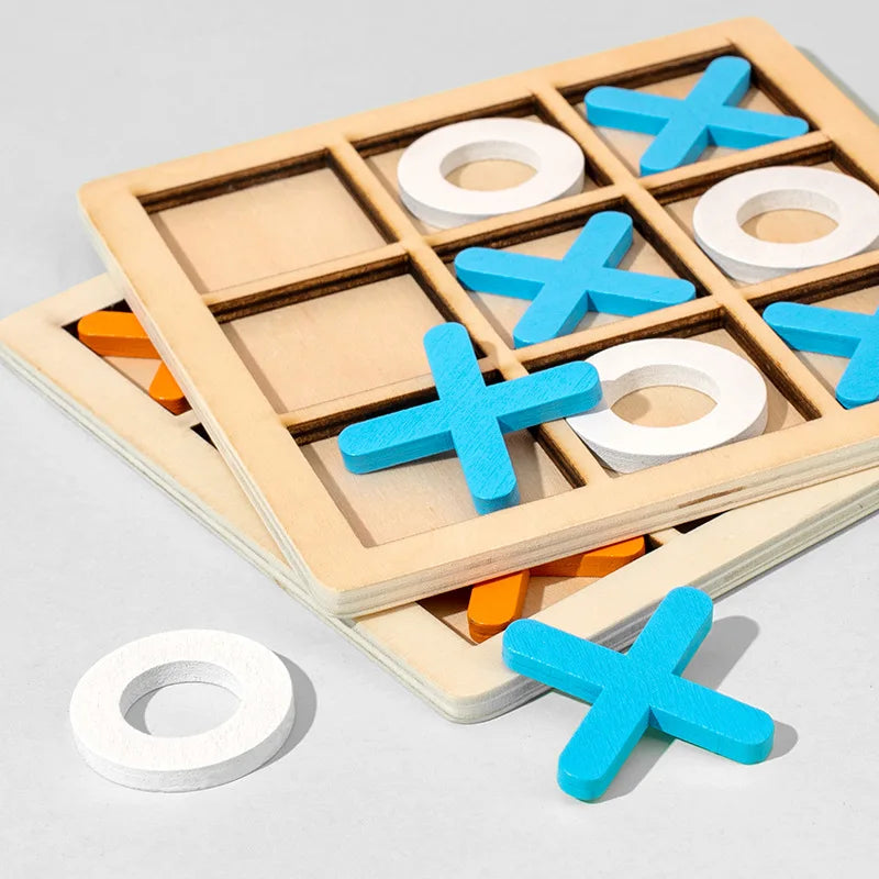 KTX-432979 Wooden Tic-Tac-Toe Board Game for Kids - Logical Thinking Training Toy