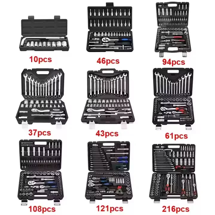 KTX-903827 Multifunctional 216/172-Piece Household Tool Set with Ratchet Wrench and Combination Kit for Car Repair