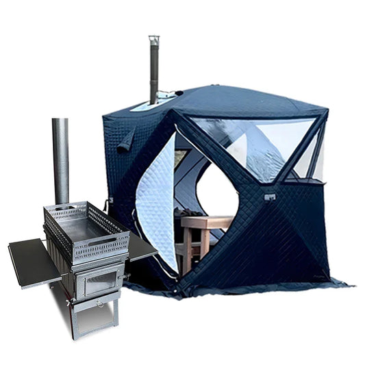 KTX-650579 Outdoor Portable Three-Layer 210D Oxford Pop-Up Sauna Tent for Camping and Ice Fishing, 4 Seasons, 180x180x200cm
