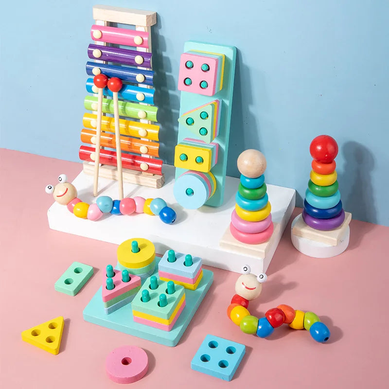 KTX-116499 Montessori Wooden Educational Toys for Kids - Early Learning Developmental Playset