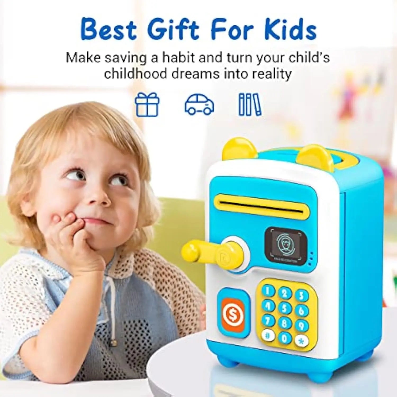 KTX-752979 Electronic Piggy Bank with Face Recognition and ATM Password Feature for Kids