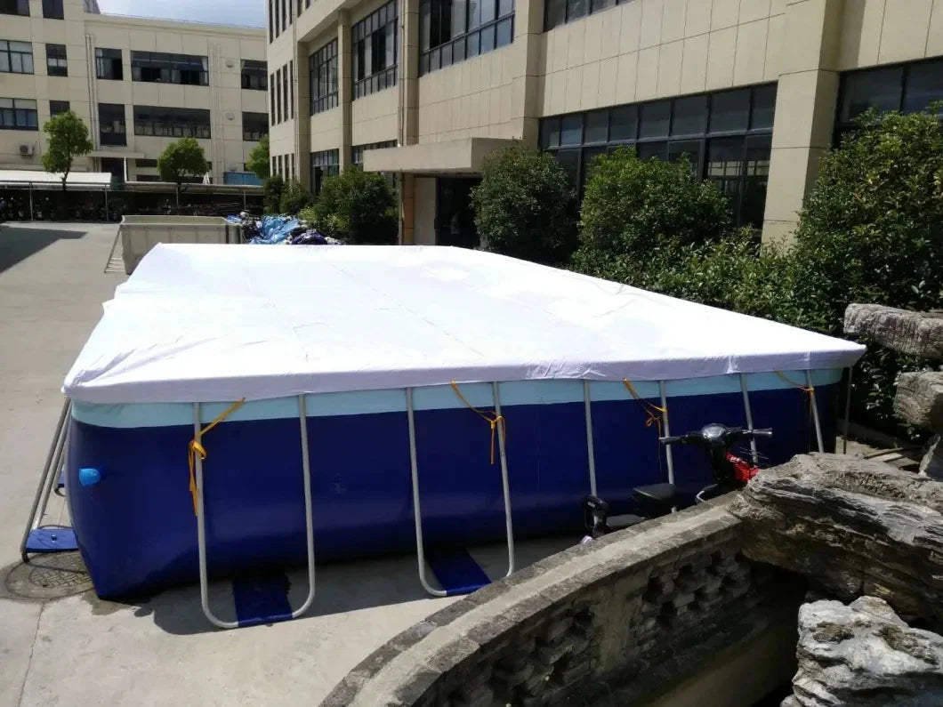 KTX-913875 Rectangular Inflatable Steel Frame Above Ground Swimming Pool for Outdoor Fun