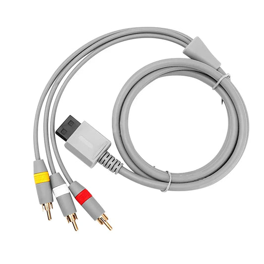 KTX-633107 1.8M Gold-Plated RCA AV Cable for Nintendo WII/WII U Console to TV Connection
