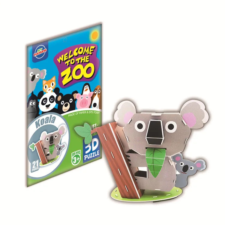 KTX-884819 3D Cardboard Animal Model Puzzle - DIY Educational Early Learning Toy for Creative Play