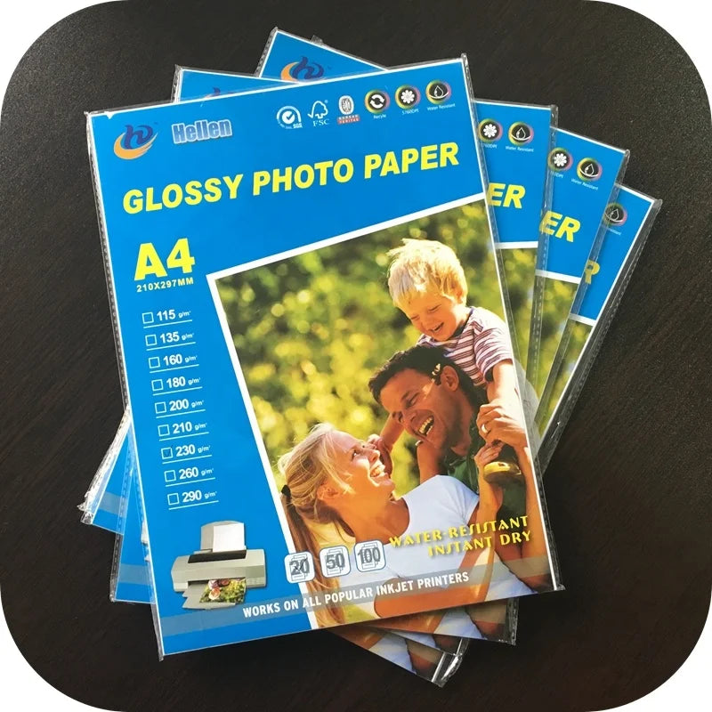 KTX-741395 A4 Size Inkjet High Glossy Photo Paper - 115g, 135g, 180g, 200g and 230g Options