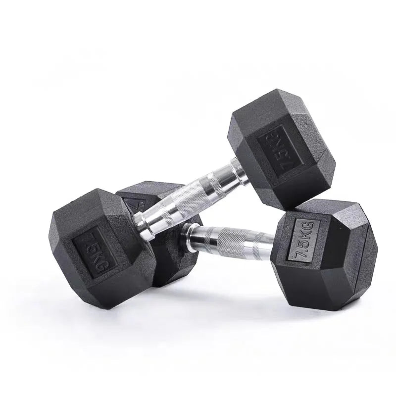 KTX-780499 Rubber Coated Hex Dumbbells for Professional Gym Use