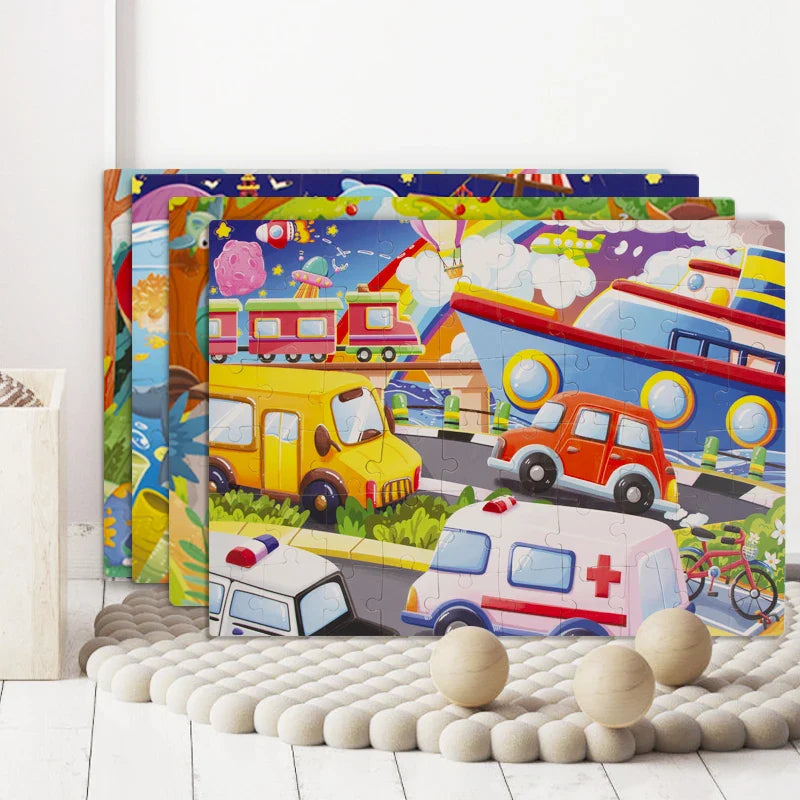 KTX-696275 Educational 60-Piece 3D Cartoon Jigsaw Puzzle for Kids – Fun and Engaging Learning Activity