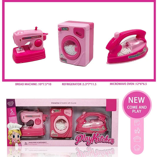 KTX-049043 Colorful Plastic Kitchen Play Set for Kids - Fun Household Appliances Toys