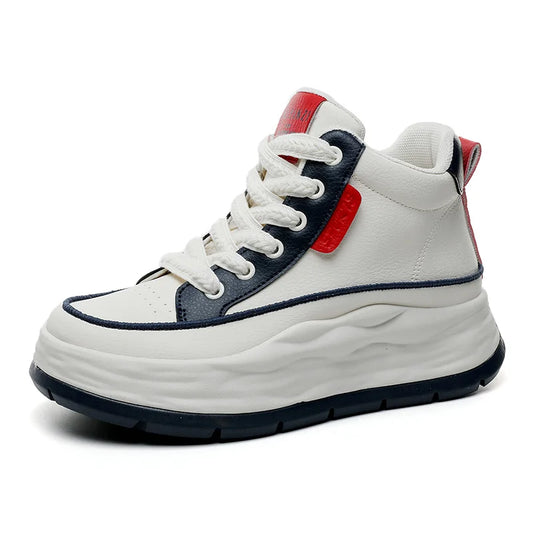 KTX-769811 XF2657 New Autumn Mid Top Breathable and Anti slip Student Thick Sole Elevated Sports Board Shoes Casual Running Shoes