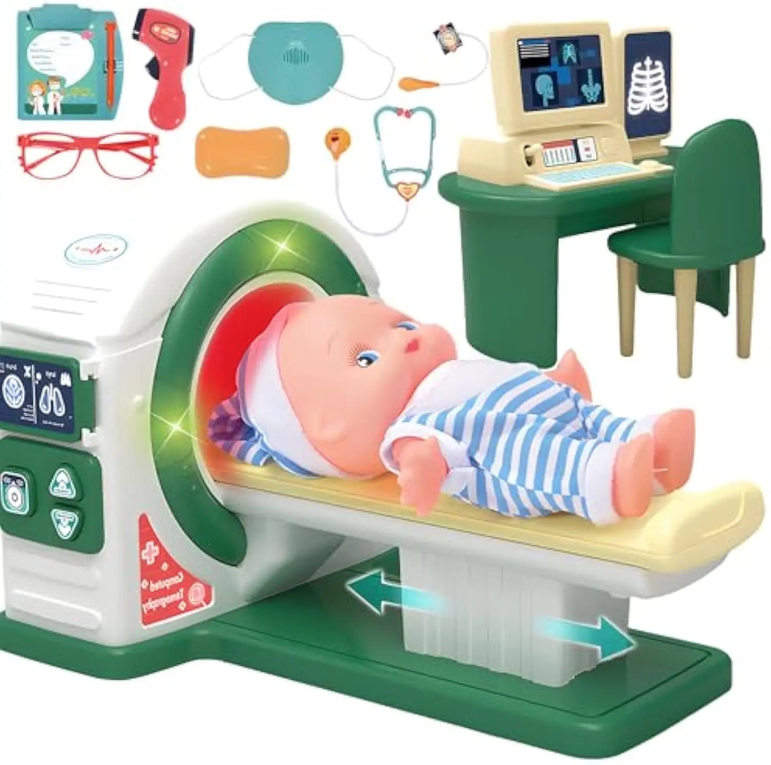 KTX-555219 Kids Doctor Playset with Toy Stethoscope and Medical Tools for Pretend Play Ages 5 and Up