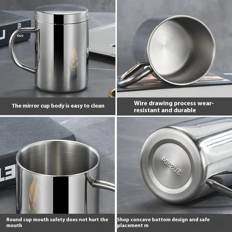 KTX-154003 Classic Double-Layer Insulated 304 Stainless Steel Travel Mug with Engraved Design