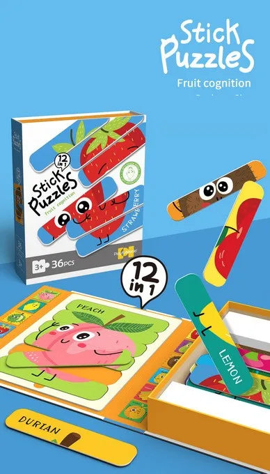 KTX-445715 36PCS Baby Matching Card Puzzle Set - Educational Cartoon Animal Jigsaw Toys for Kids