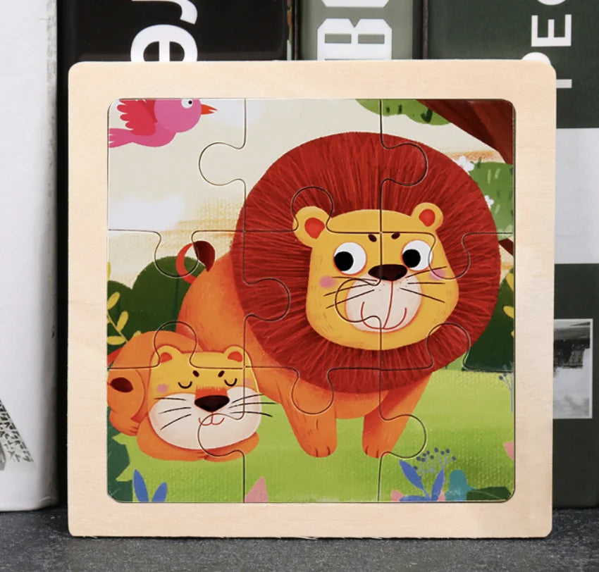 KTX-777619 Wooden Animal Puzzle Toy for Toddlers Age 1-3 - Educational and Interactive Learning Game