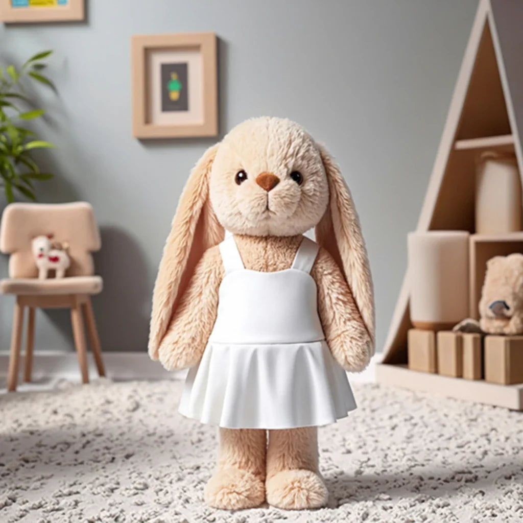 KTX-589075 Soft Plush Pink Bunny Toy - Cartoon Ballet Peter Rabbit for Babies
