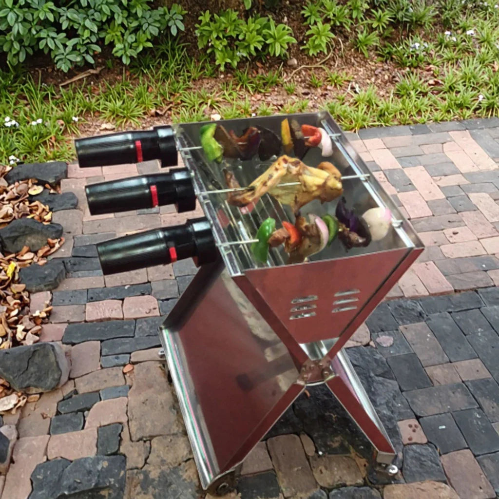 KTX-596883 Stainless Steel Portable Indoor Barbecue Grill for 2-3 Persons with Tube Burners